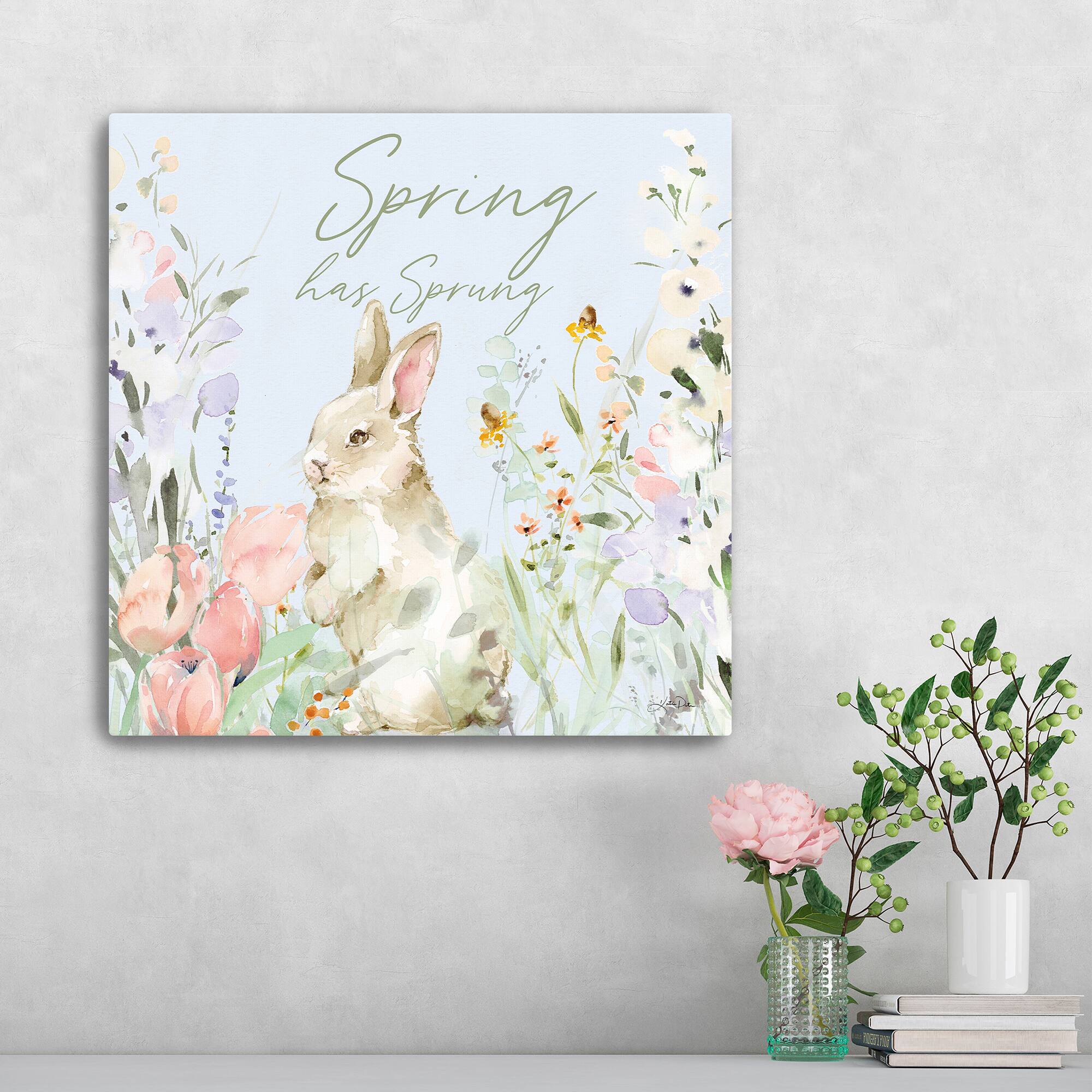 Lumaprints Blooming Bunnies IV Spring Canvas Giclée Art